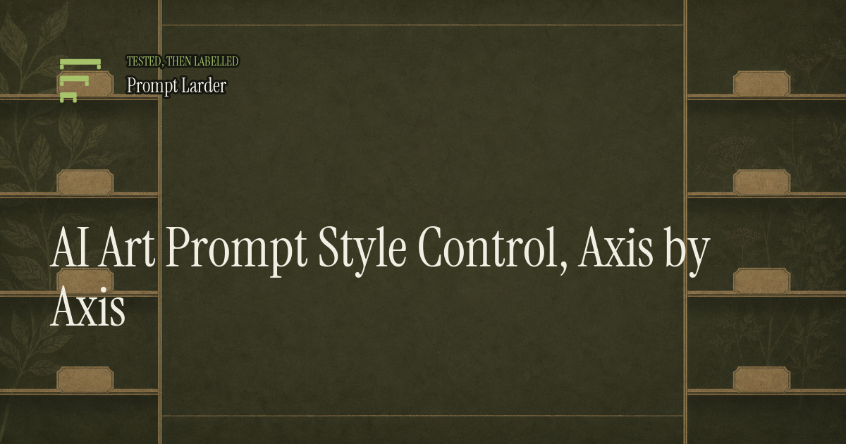 AI Art Prompt Style Control, Axis by Axis