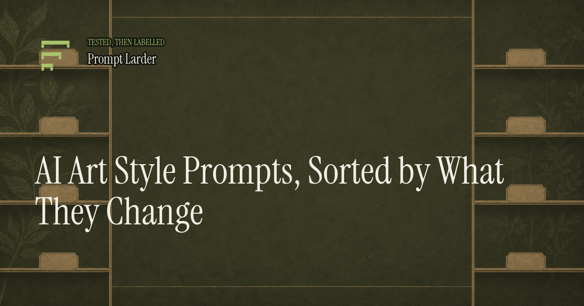 AI Art Style Prompts, Sorted by What They Change