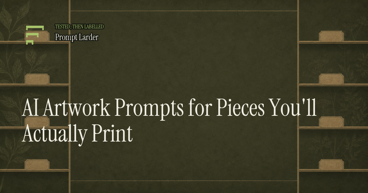 AI Artwork Prompts for Pieces You'll Actually Print
