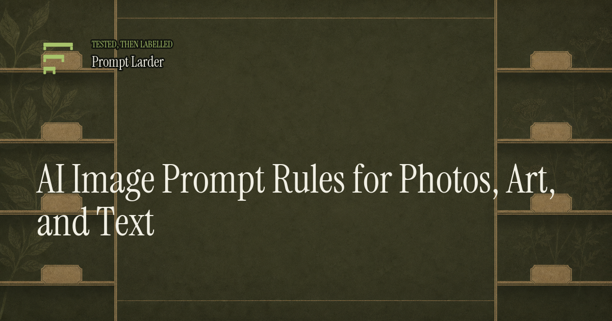 AI Image Prompt Rules for Photos, Art, and Text