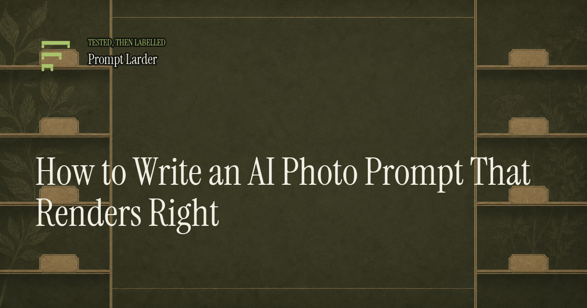 How to Write an AI Photo Prompt That Renders Right