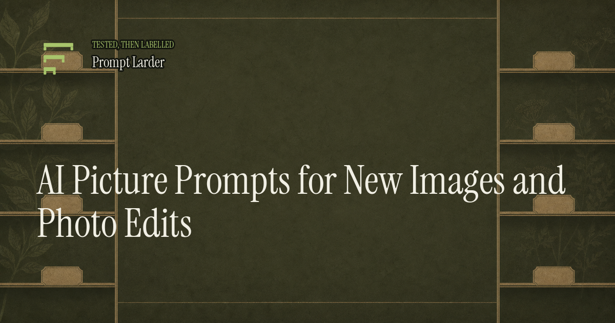 AI Picture Prompts for New Images and Photo Edits