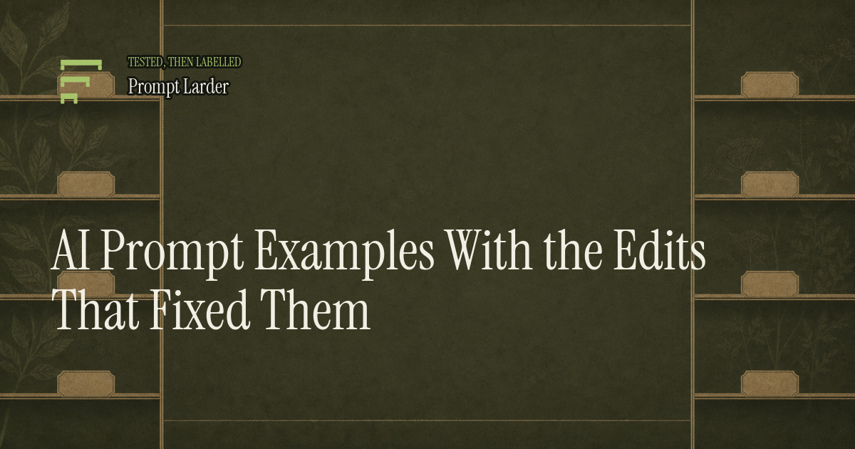 AI Prompt Examples With the Edits That Fixed Them