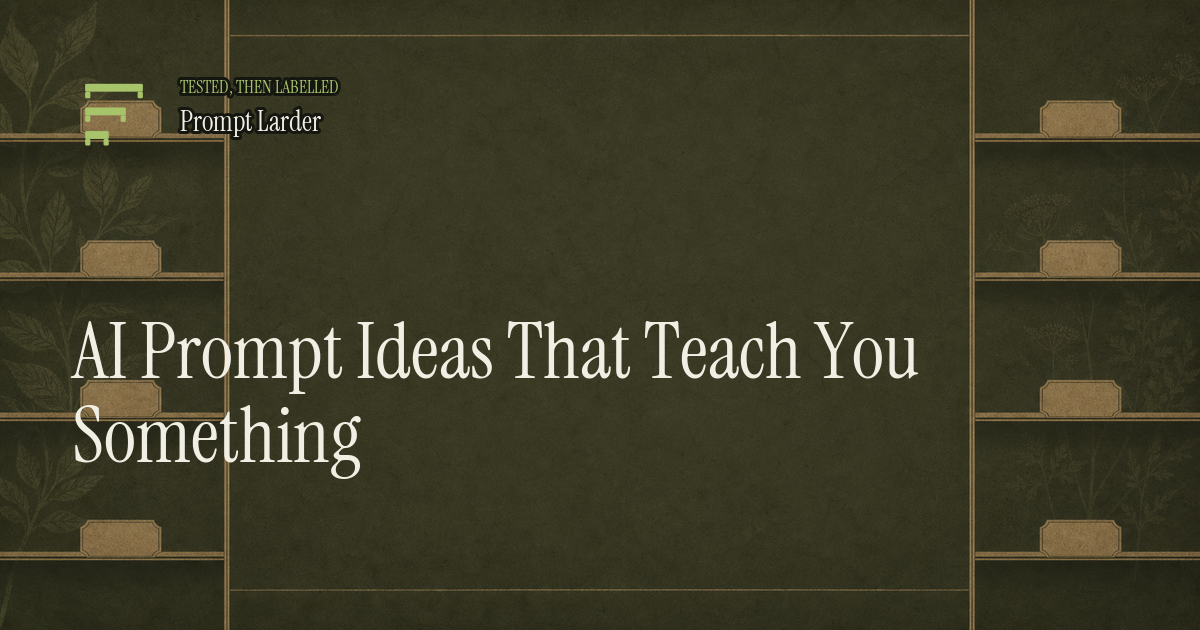 AI Prompt Ideas for Learning Prompt Control