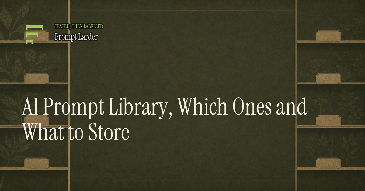 AI Prompt Library, Which Ones and What to Store