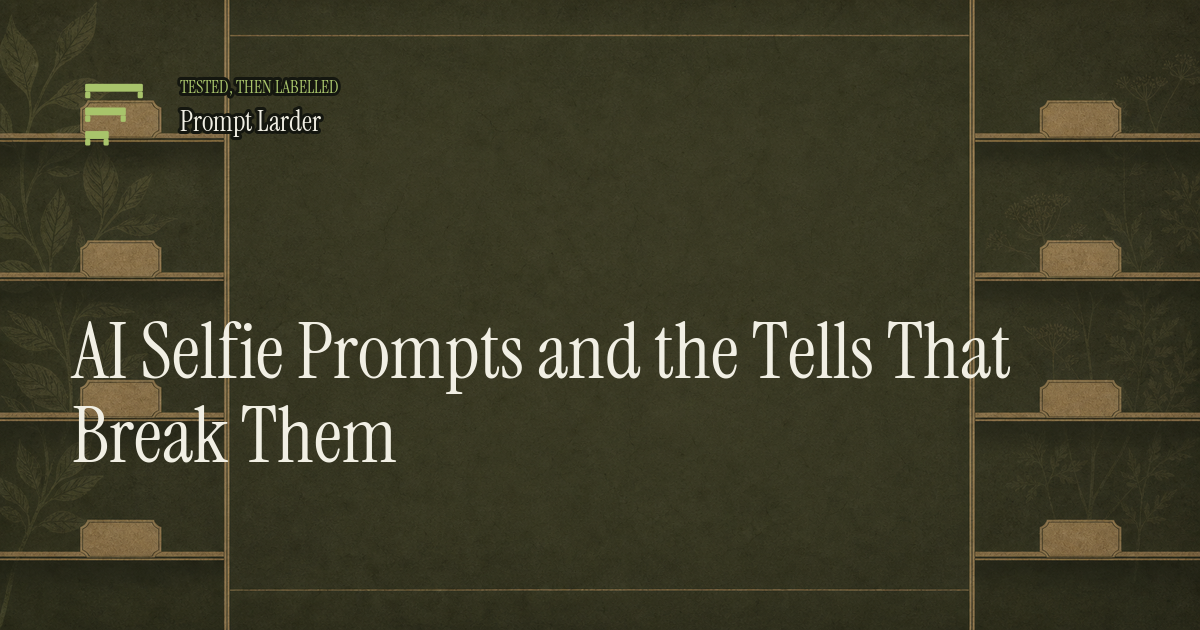 AI Selfie Prompts and the Tells That Break Them