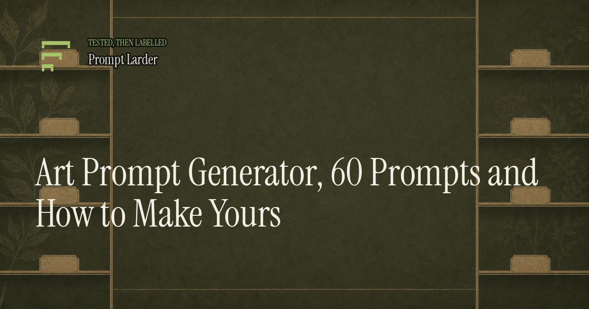 Art Prompt Generator, 60 Prompts and How to Make Yours