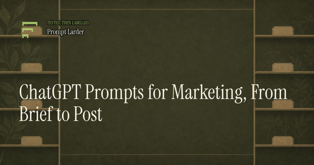 ChatGPT Prompts for Marketing, From Brief to Post
