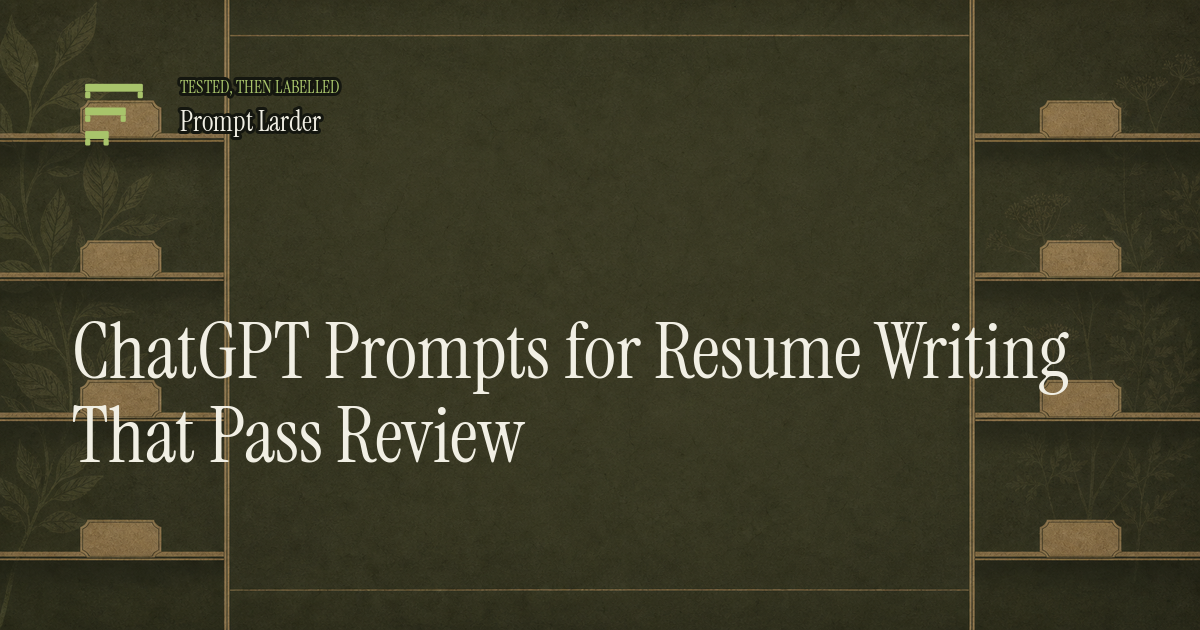 ChatGPT Prompts for Resume Writing That Pass Review