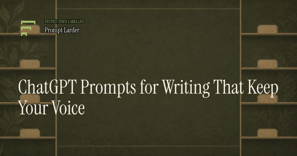ChatGPT Prompts for Writing That Keep Your Voice