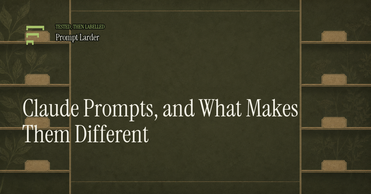 Claude Prompts, and What Makes Them Different