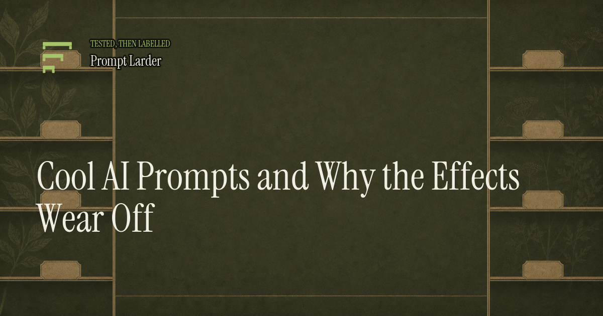 Cool AI Prompts and Why the Effects Wear Off