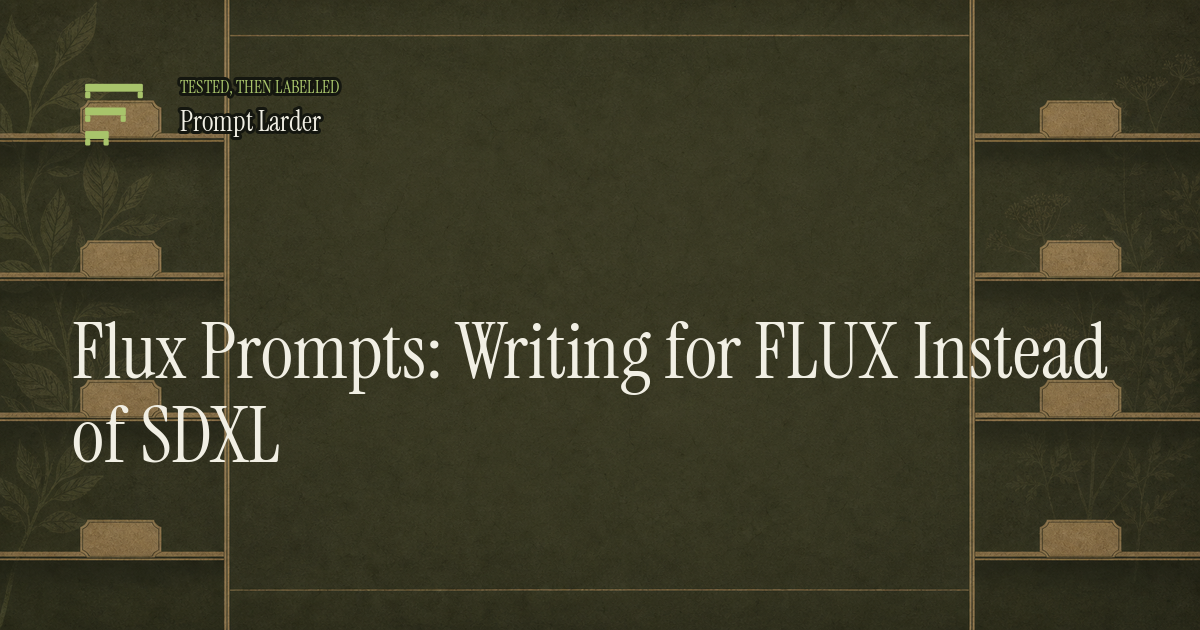 Flux Prompts: Writing for FLUX Instead of SDXL