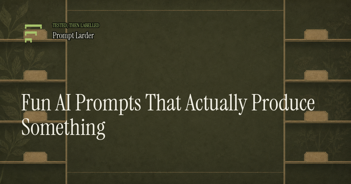 Fun AI Prompts That Actually Produce Something
