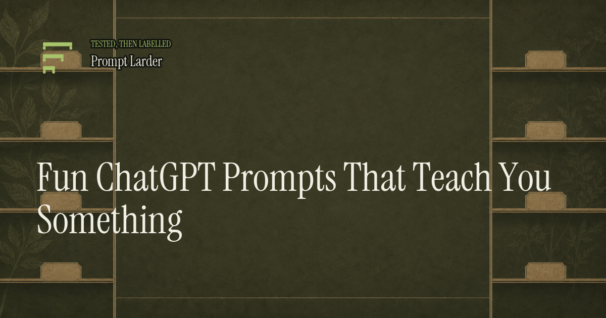 Fun ChatGPT Prompts That Teach You Something