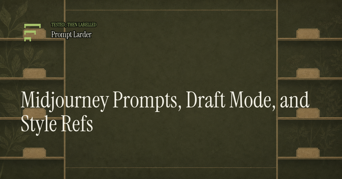 Midjourney Prompts, Draft Mode, and Style Refs