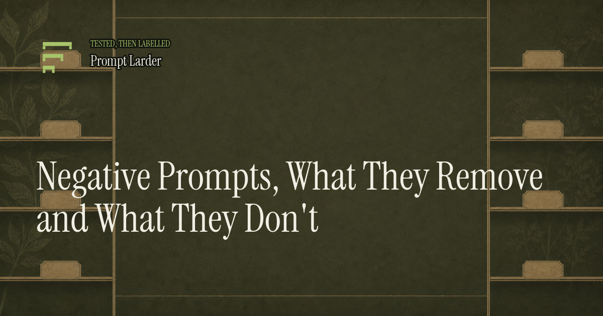 Negative Prompts, What They Remove and What They Don't