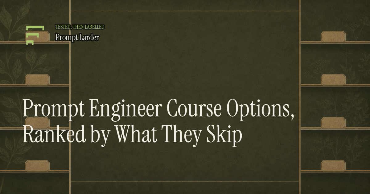 Prompt Engineer Course Options, Ranked by What They Skip