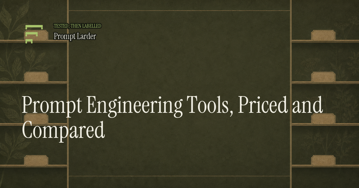 Prompt Engineering Tools, Priced and Compared