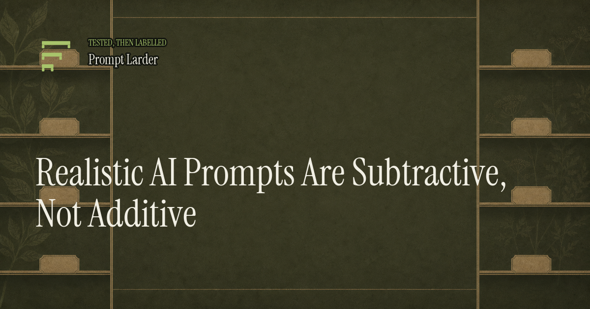 Realistic AI Prompts Are Subtractive, Not Additive