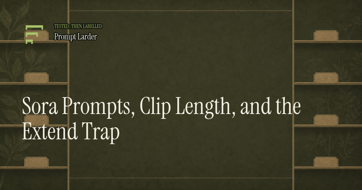 Sora Prompts, Clip Length, and the Extend Trap