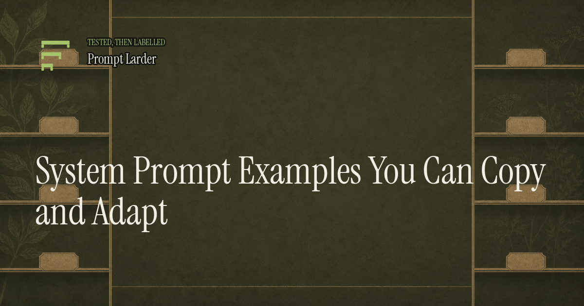 System Prompt Examples You Can Copy and Adapt